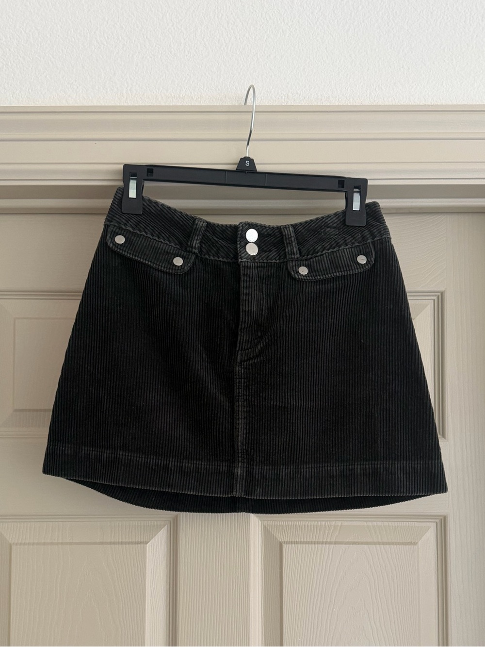 Abercrombie & Fitch Black Corduroy Mini Skirt